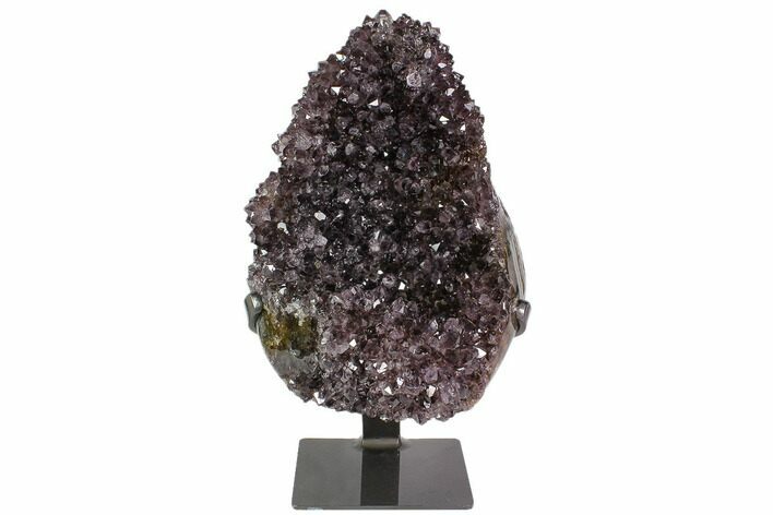 Unique Amethyst Crystal Cluster on Metal Stand - Uruguay #118170